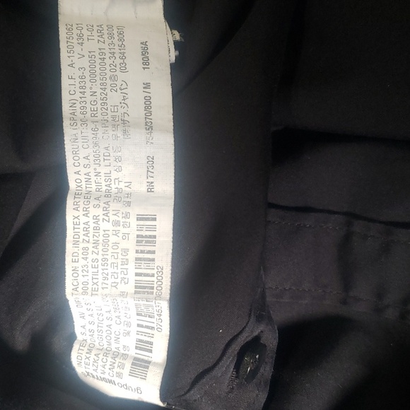 Zara Man Men's Button Down Dress Shirt. Slim Fit M. Black - Picture 4 of 4